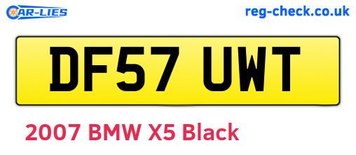 DF57UWT are the vehicle registration plates.