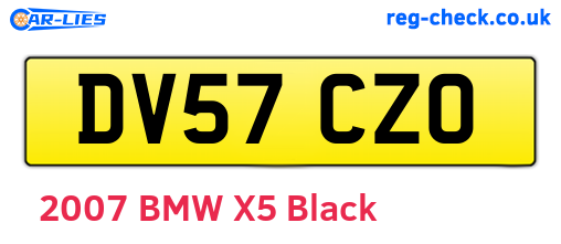 DV57CZO are the vehicle registration plates.