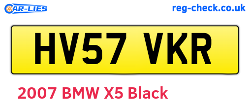 HV57VKR are the vehicle registration plates.