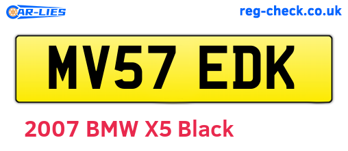 MV57EDK are the vehicle registration plates.