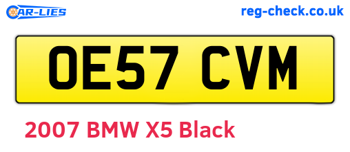 OE57CVM are the vehicle registration plates.