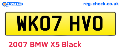 WK07HVO are the vehicle registration plates.