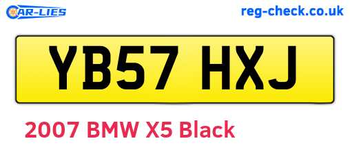 YB57HXJ are the vehicle registration plates.