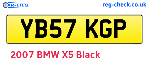 YB57KGP are the vehicle registration plates.