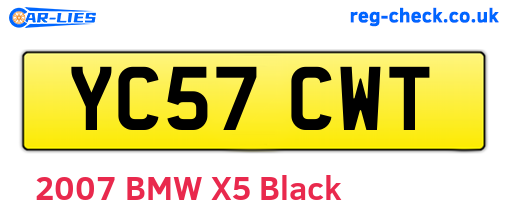 YC57CWT are the vehicle registration plates.