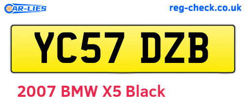 YC57DZB are the vehicle registration plates.