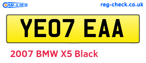 YE07EAA are the vehicle registration plates.