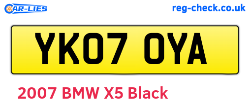YK07OYA are the vehicle registration plates.