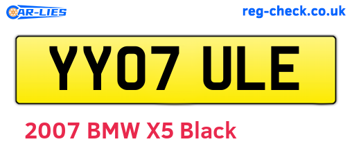 YY07ULE are the vehicle registration plates.