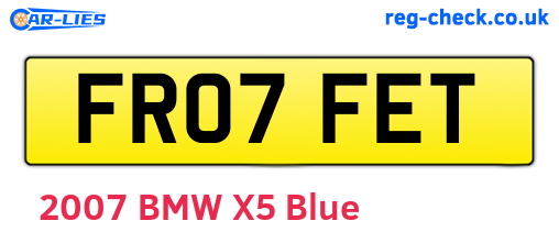 FR07FET are the vehicle registration plates.
