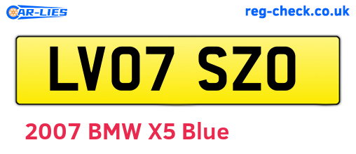 LV07SZO are the vehicle registration plates.