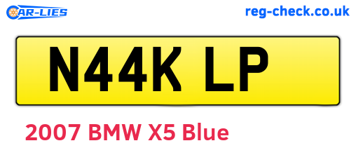 N44KLP are the vehicle registration plates.