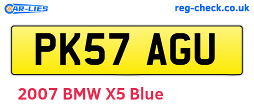 PK57AGU are the vehicle registration plates.