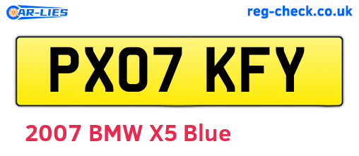 PX07KFY are the vehicle registration plates.