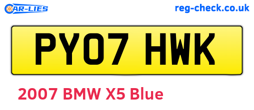 PY07HWK are the vehicle registration plates.