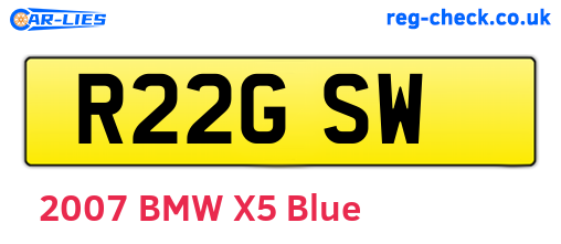 R22GSW are the vehicle registration plates.