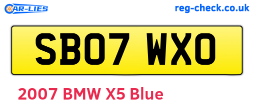 SB07WXO are the vehicle registration plates.