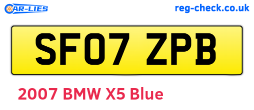 SF07ZPB are the vehicle registration plates.