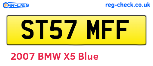ST57MFF are the vehicle registration plates.