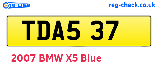 TDA537 are the vehicle registration plates.