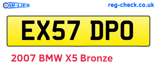 EX57DPO are the vehicle registration plates.