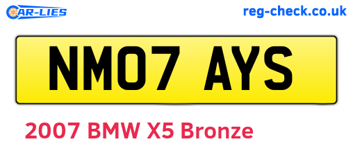 NM07AYS are the vehicle registration plates.
