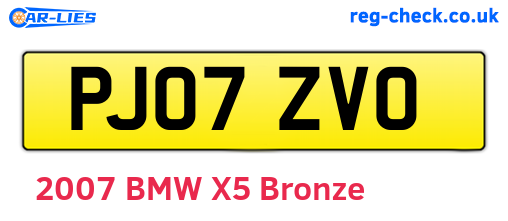 PJ07ZVO are the vehicle registration plates.