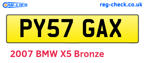 PY57GAX are the vehicle registration plates.
