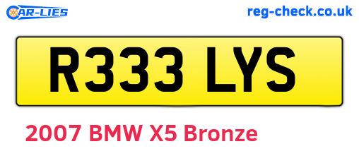 R333LYS are the vehicle registration plates.