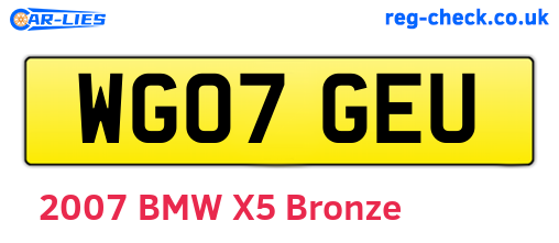 WG07GEU are the vehicle registration plates.