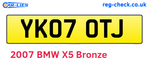 YK07OTJ are the vehicle registration plates.