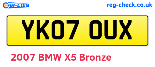 YK07OUX are the vehicle registration plates.