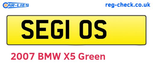 SEG10S are the vehicle registration plates.