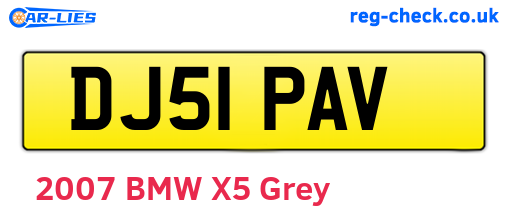 DJ51PAV are the vehicle registration plates.