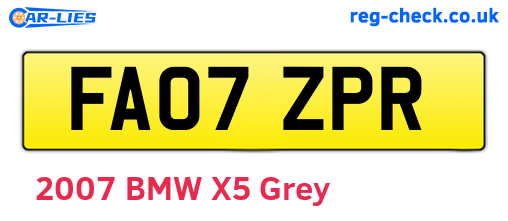 FA07ZPR are the vehicle registration plates.
