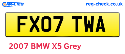 FX07TWA are the vehicle registration plates.