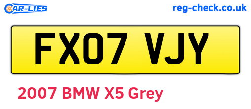 FX07VJY are the vehicle registration plates.