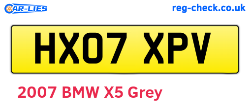 HX07XPV are the vehicle registration plates.
