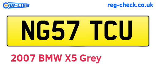 NG57TCU are the vehicle registration plates.