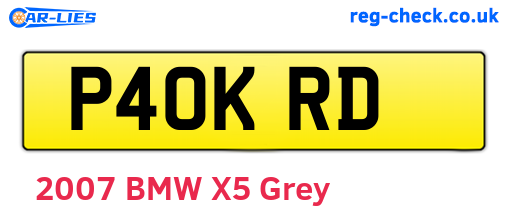 P40KRD are the vehicle registration plates.