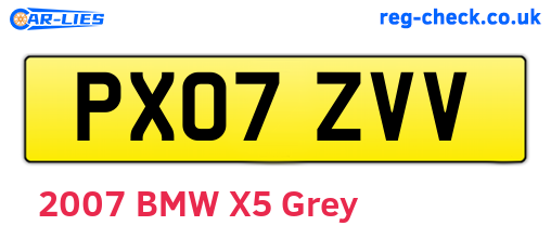 PX07ZVV are the vehicle registration plates.