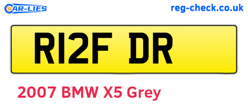R12FDR are the vehicle registration plates.