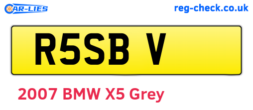 R5SBV are the vehicle registration plates.