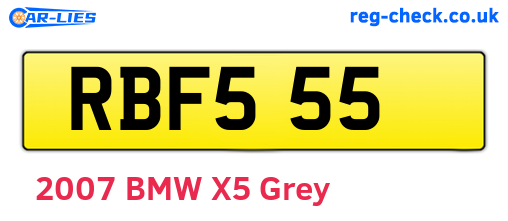 RBF555 are the vehicle registration plates.