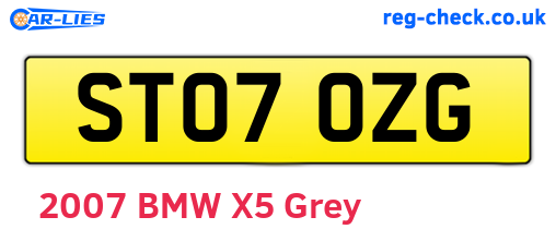 ST07OZG are the vehicle registration plates.