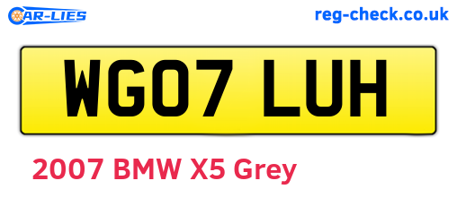 WG07LUH are the vehicle registration plates.