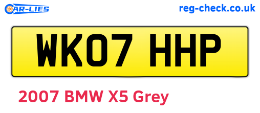 WK07HHP are the vehicle registration plates.