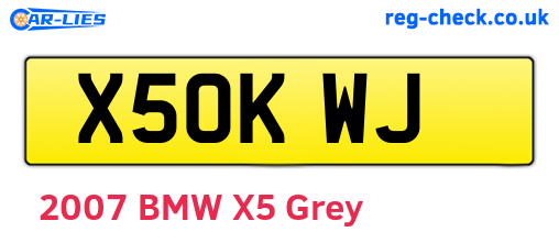 X50KWJ are the vehicle registration plates.