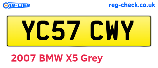 YC57CWY are the vehicle registration plates.