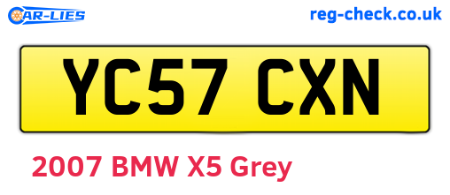 YC57CXN are the vehicle registration plates.